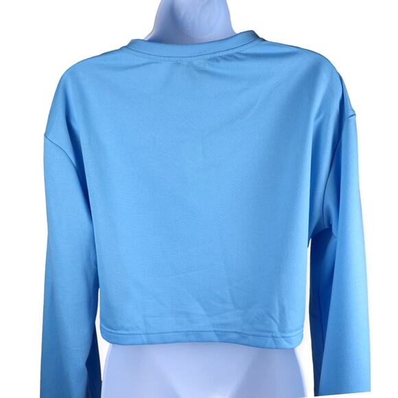 Madison Miles Blue Cropped Top M NWT - Picture 5 of 8